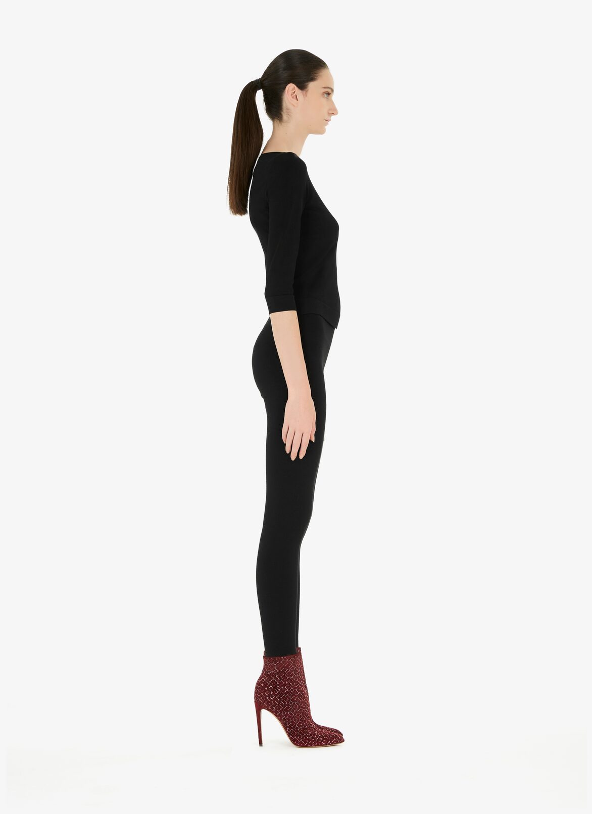 STILETTO ANKLE BOOTS  ALAÏA BLACKCURRANT STILETTO ANKLE BOOTS